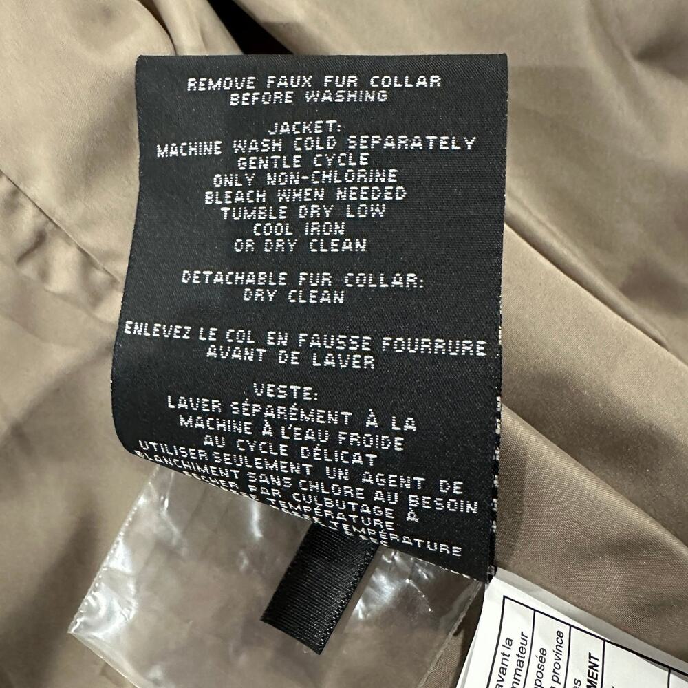 Cole Haan Women’s XL Faux Fur Trench Coat Brown Winter Jacket New w/Tags - Picture 9 of 11